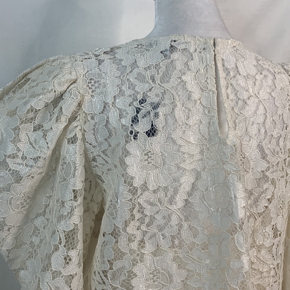 Express Cream Puff Sleeve Lace Top- NWT - Picture 13 of 15